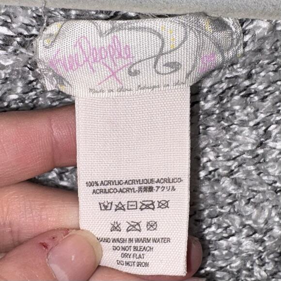 Free People Striped Fringe Juno Boucle Boho Poncho Western Sweater ONE SIZE - Picture 7 of 11